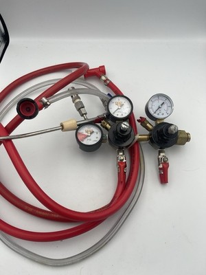 Draft Beer Keg C02 Gas Regulator Gauges Chudnow MFG. J6 Hoses Ball Lock Fittings