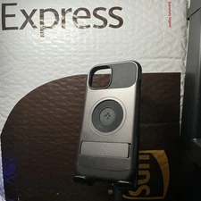 Spigen Tough Armor MagFit Case with Kickstand for iPhone 15 (Grey)   “KICKSTAND