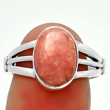 Natural Rhodochrosite Argentina 925 Sterling Silver Ring s.7.5 Jewelry R-1535
