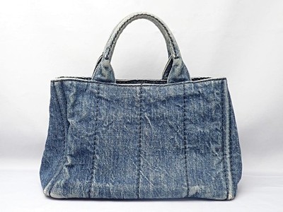PRADA CANAPA Tote Bag Handbag Denim Women's W30×H18.5×D16.5cm Made