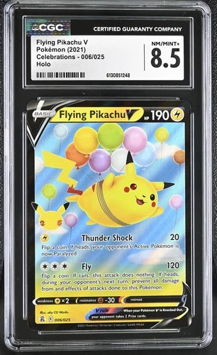 Pokémon GRADED Flying Pikachu V 006/025 8.5 CGC ENGLISH