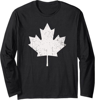 Maple Leaf Flag Of Canada Cool Canadian Vintage Color Long Sleeve Tshirt