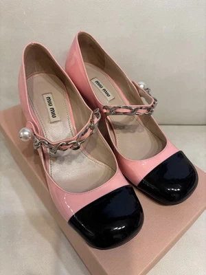 Chaussures femmes 7,5 US miu miu Extreme Mary Jane escarpins bicolores rose... - Photo 1/4