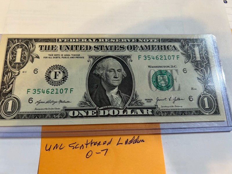 UNC Scattered Ladder 0-7 Fancy-Collectable-F 35462107 F  2021 Note-Free Shipping