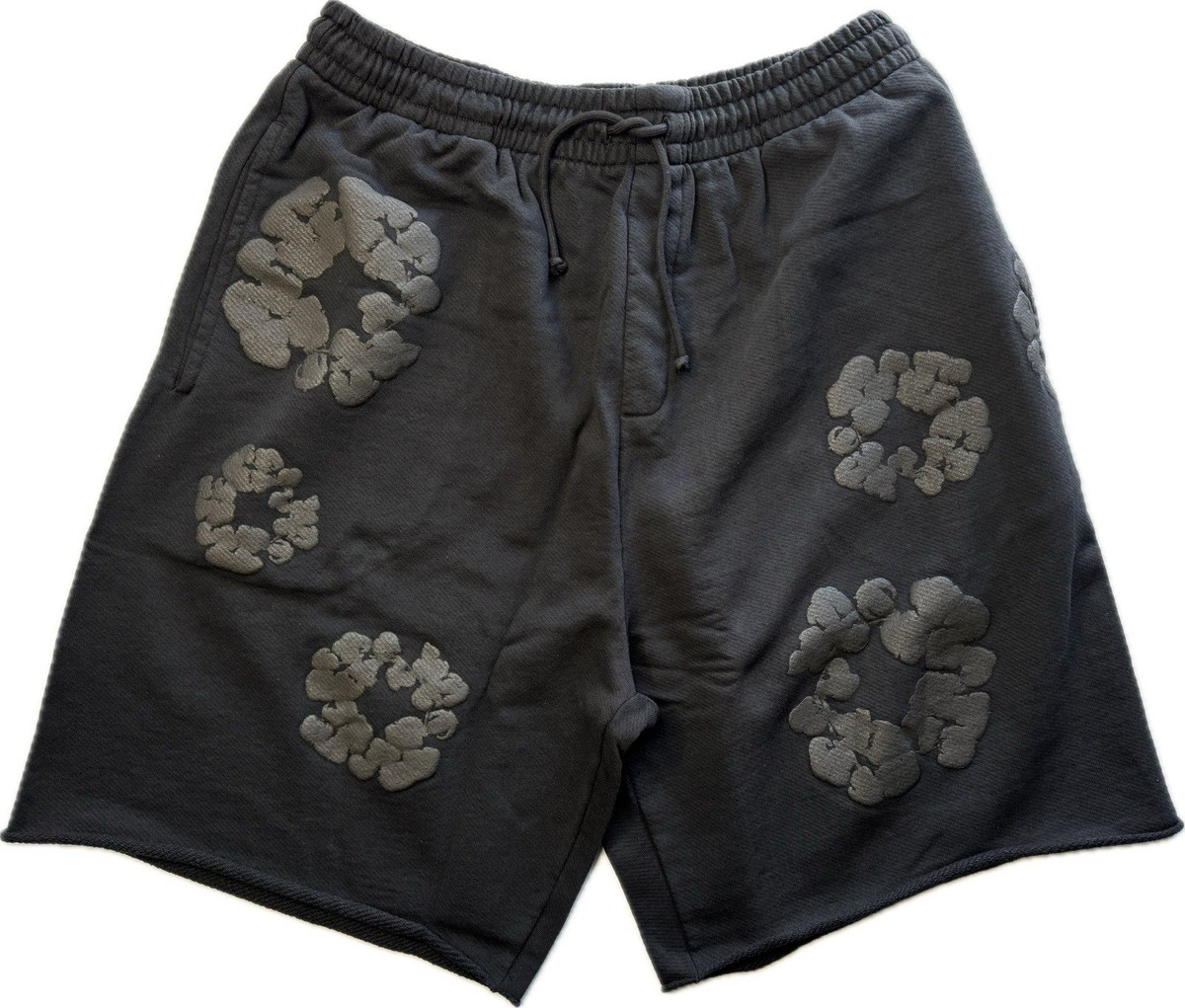 パンツ denim tears shorts Denim Tears All Over Cotton Mono Wreath Monowreath Shorts Black