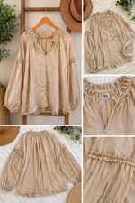 Women s Gold Flowy Blouse Xl