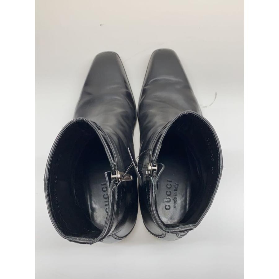 GUCCI Women's Short Side Zip Leather Boots Size:40/JP:25.5 Black 141212K Authen thumbnail 3