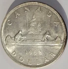 1962 CANADIAN SILVER ONE DOLLAR ELIZABETH II NICE HIGH GRADE AU+