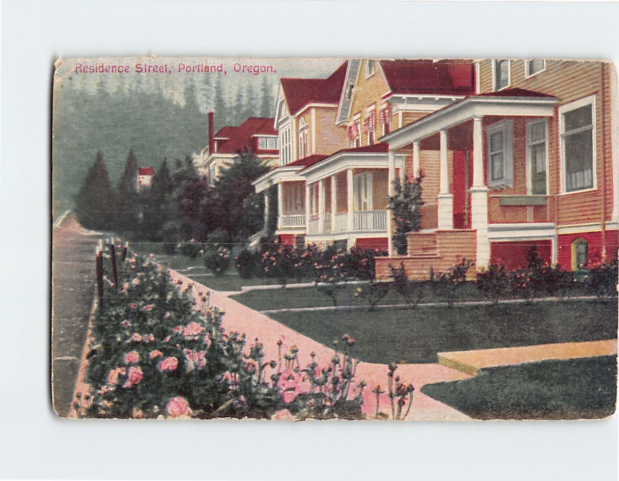 Postcard Residence Street Portland Oregon USA