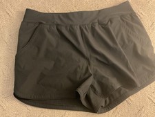 Lands' End Women  s Dark Black Swim Shorts 18W Elastic Waist Pull-On