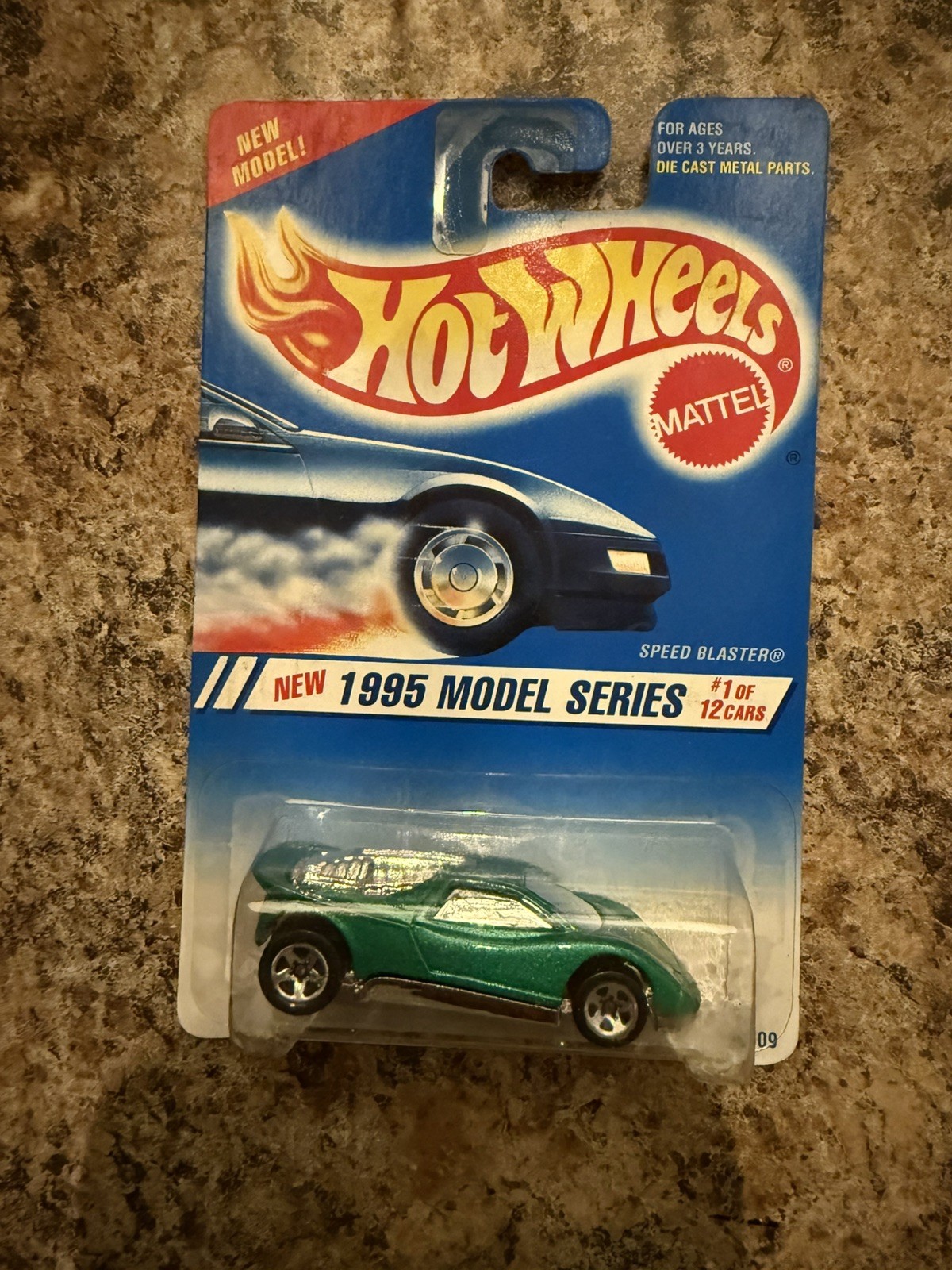 1995 Hot Wheels #343 Model Series1/12 SPEED BLASTER Green Chrome-Base 3 Sp-Varia