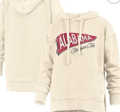 Women's Pressbox Cream Alabama Crimson Tide Marni Pullover Hoodie Medium Soft