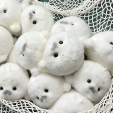 5pcs Cute Baby Seal Plush Toys, 12cm Realistic White Ocean Animal Stuffed