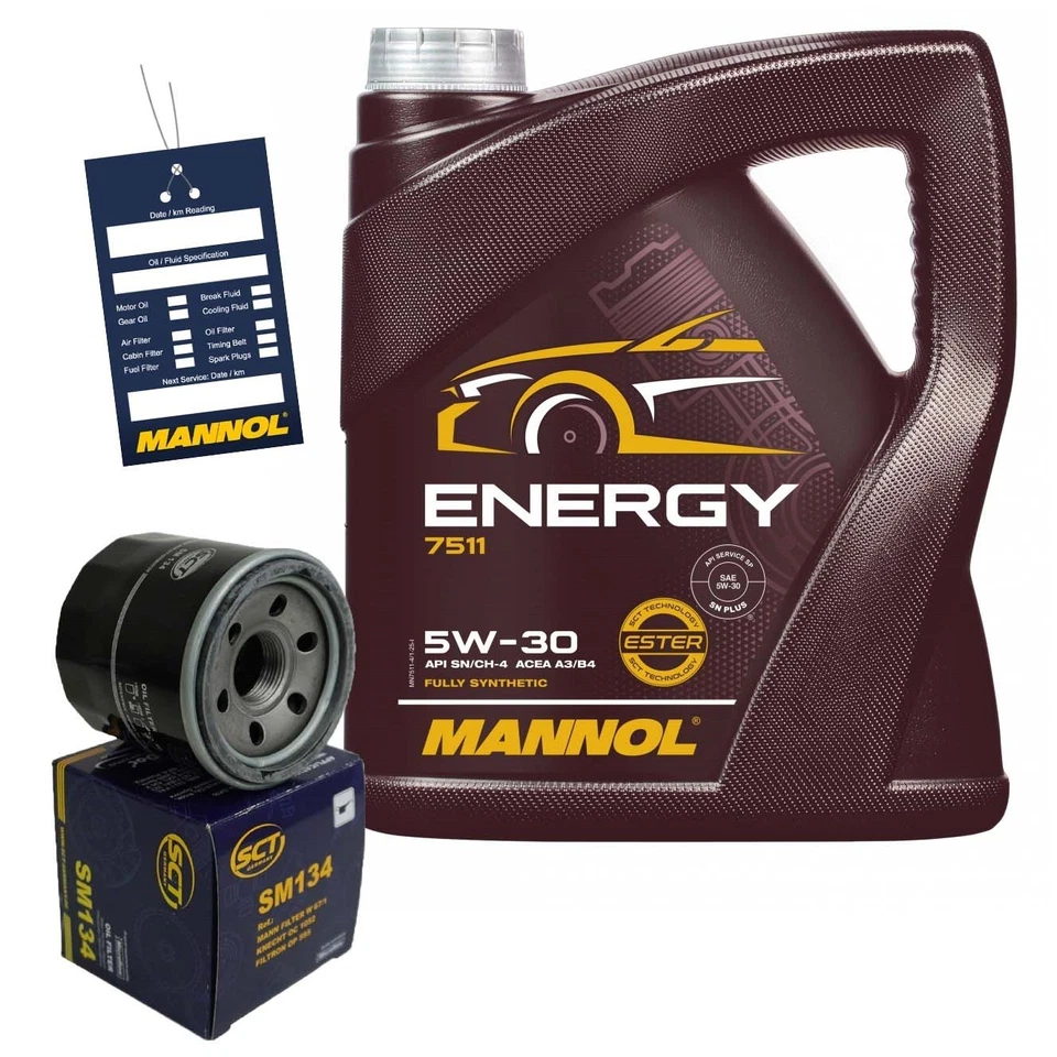 SCT + MANNOL Ölwechsel Set Ölfilter SM134 mit 5L 5W30 für Hyundai KIA Mazda Nissan Renault