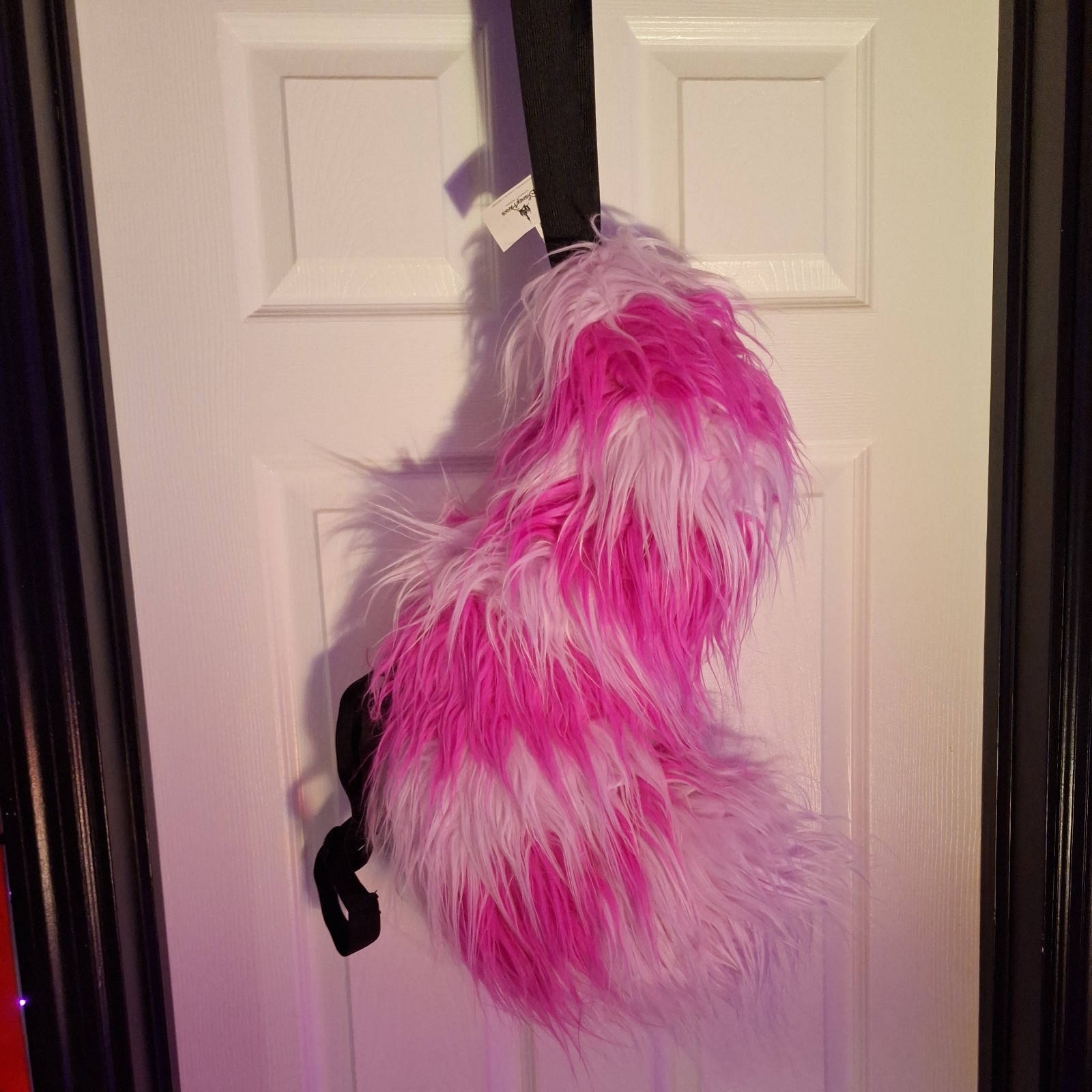 Disney Parks Cheshire Cat Furry Plush Costume Tail Alice Wonderland Pink Purple