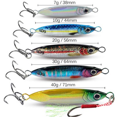 Metal Jig Lure kit Spinner Sinking Pencil Fishing Tackle Feather Treble Hooks