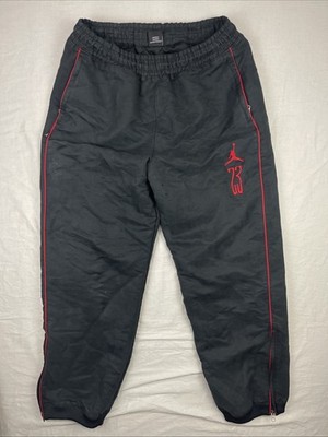 Vintage Jordan 14 Track Pants Mens Medium Black Red Last Shot Ferrari Baggy