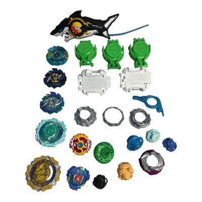 Beyblade Lot Misc. Pieces As Shown Tomy Hasbro Shark Launcher Toys