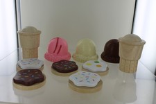 Melissa Doug Ice Cream 2 Cones 3 Scoops 5 Wooden Slice Cookies