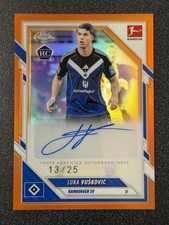 2025-26 Topps Chrome Bundesliga #BA-L Luka Vuskovic Orange Refractor Auto #/25