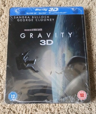 GRAVITY BLU-RAY 3D + BLU-RAY ZAVVI EXCLUSIVE STEELBOOK RARE OOP