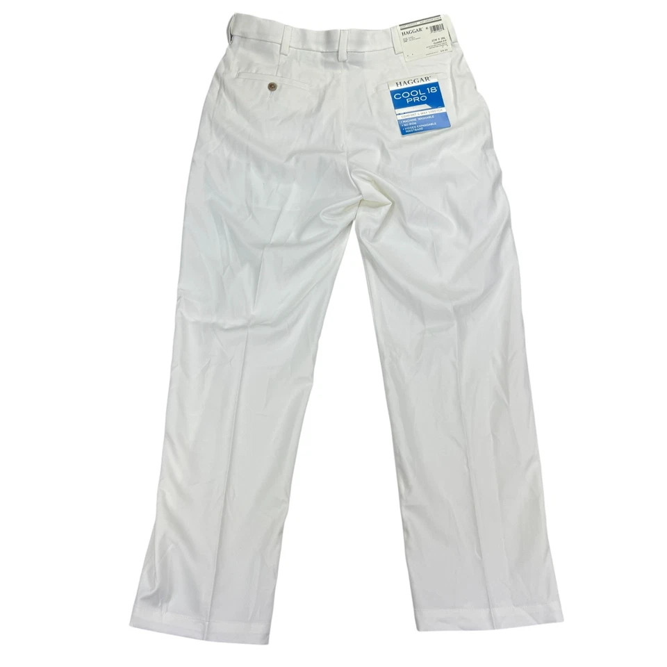 Мужские классические эластичные штаны Haggar 18 Pro Classic Fit белые 32x30 - Изображение 2 из 4
