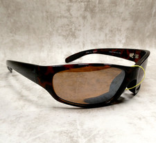 Foster Grant Tortoise Brown Polarized Wrap Sunglasses EG0317 Lineup Demi Pol WPS