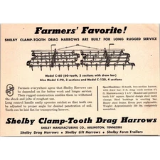 Shelby Manufacturing Co Clamp-Tooth Drag Harrows Arlington TN 1949 Ad SAI2-3