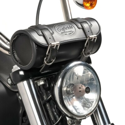 Sacoche Fourche Outils Craftride Pour Indian Scout Bobber - Imitation Cuir Noir - Neuf