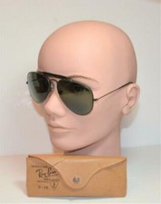 VTG Ray-Ban B L Outdoorsman Aviator black wrap around Sunglasses 58 14 w case