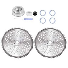10"x80T Carbide Tip Brush Blade W/Adapter Kit for Cutter,Trimmer,Weed Eater,2SET