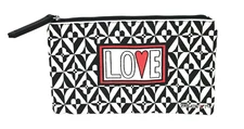 Brighton LOVE Heart Canvas Zipper Pouch Cosmetic Bag Pencil/Pen Holder ~ NEW 