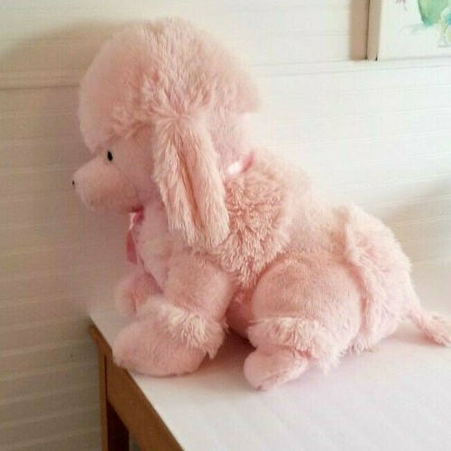 large pink poodle stuffed animal