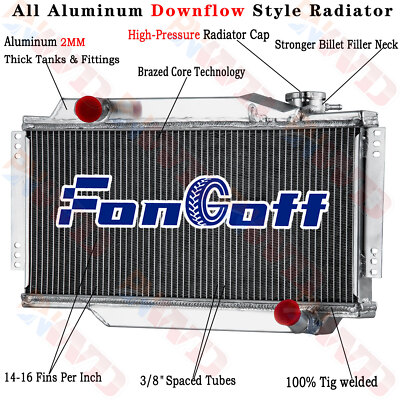 2 Row Aluminum Radiator For TRIUMPH SPITFIRE 1.1L 1.2L 1.3L 1.5L L4 1964-1980
