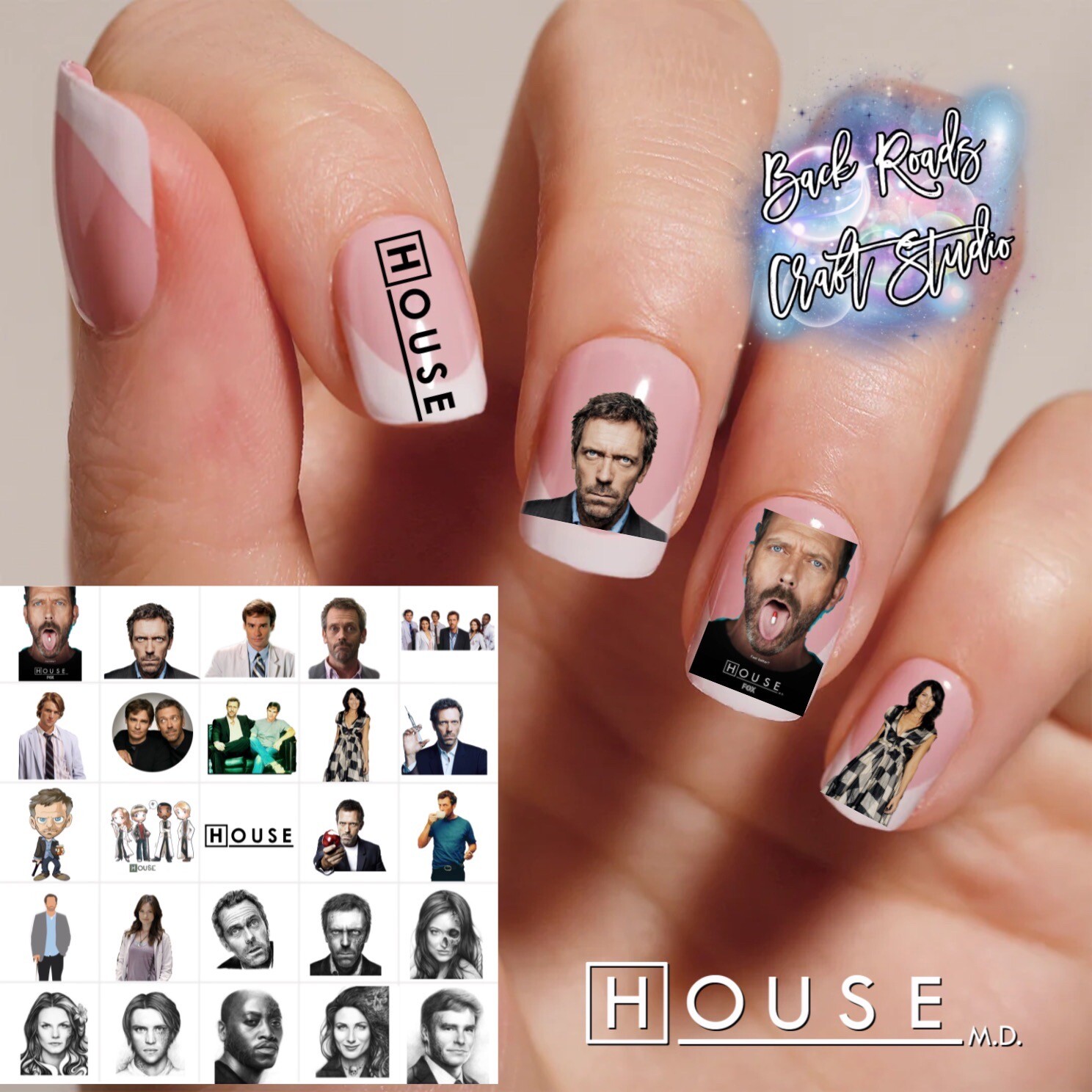 House MD Waterslide Nail Decals Set Of 50  Instructions & Bonus
