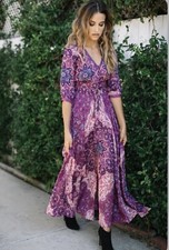 RARE Spell and the GYPSY "KISS THE SKY" gown Purple Pink Size XS