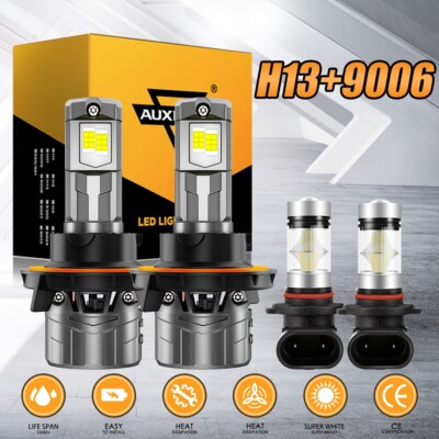 AUXBEAM Combo Kit LED Headlight Fog Light For Dodge Ram 1500 2500 3500 2006-2009