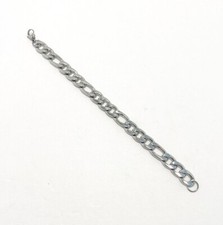 New 6mm Stainless Steel 8.5" Figaro Link Bracelet 13 Grams Gift Pouch Included