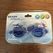 Lifeguard Brand Shark Kids Blue Swim Goggles  NiP
