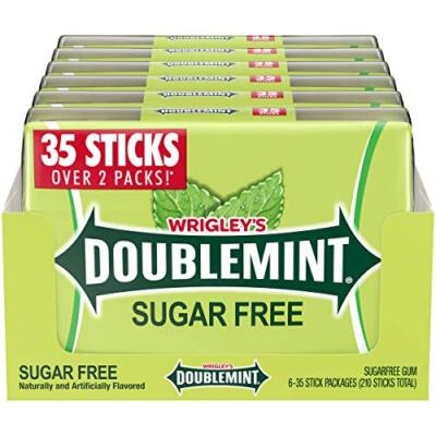 DOUBLEMINT Gum 35 stick SugarFree MegaPack 4.7 oz -Pack of 6