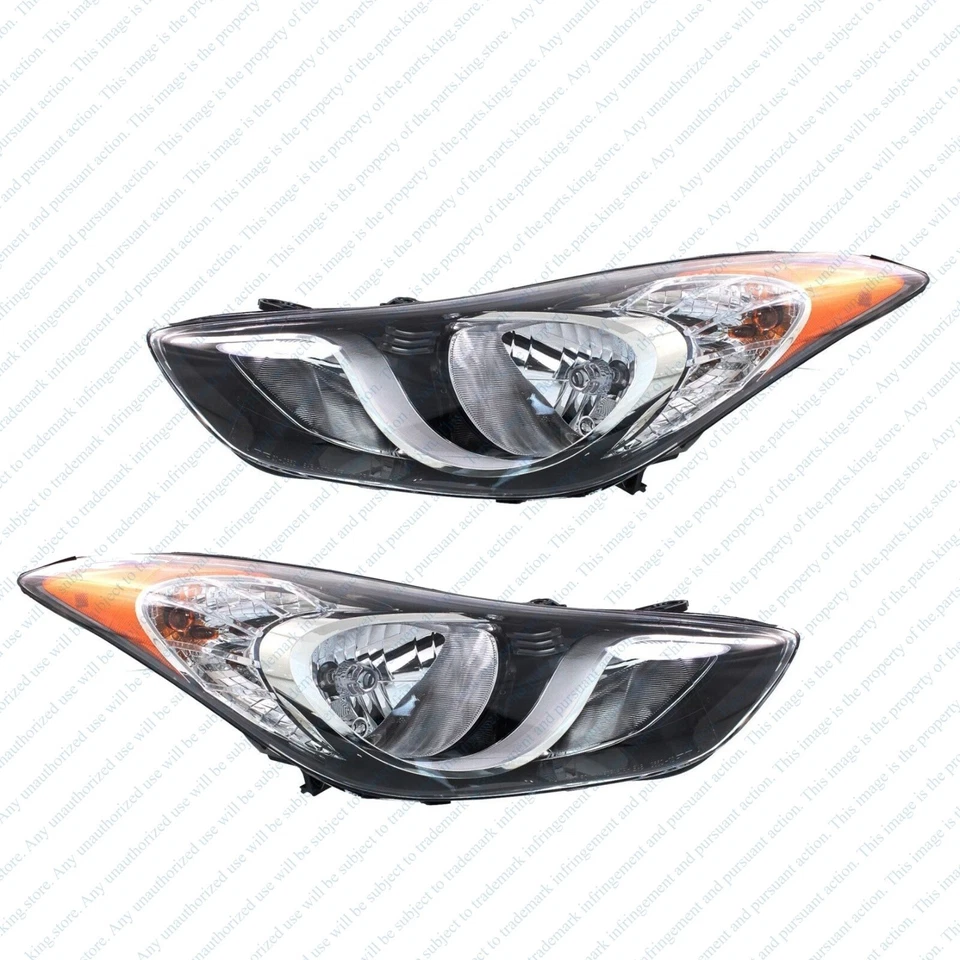 Conjunto de faros halógenos cromados para Hyundai Elantra 2011 2013 par izquierdo derecho Foto 2 de 4