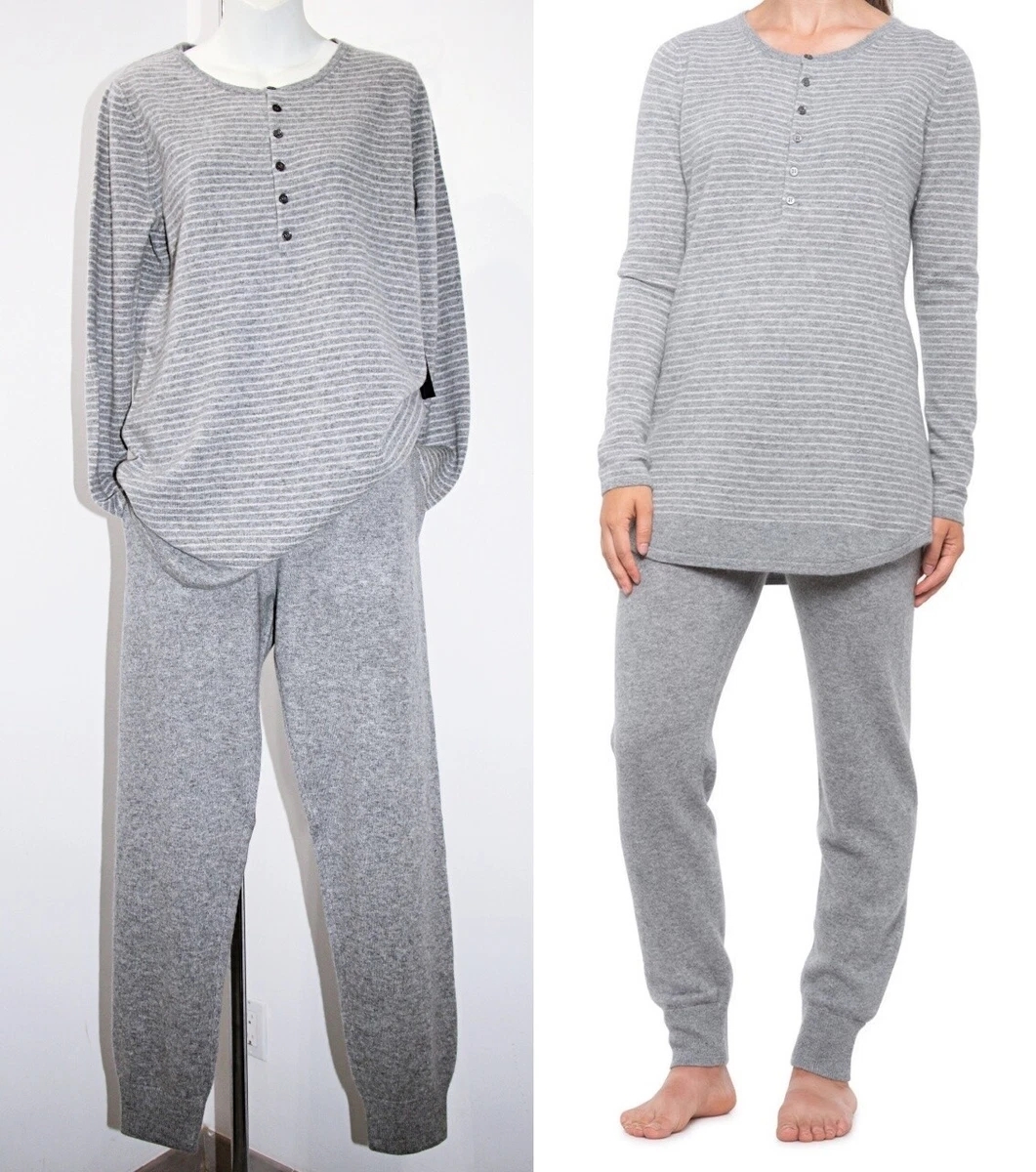 TAHARI Pure Luxe 100% Cashmere Casual Lounge Track Sweat Pants Set/ Pajama  XS, S