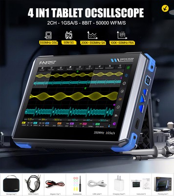 FNIRSI Signal Generator Oscilloscope Spectrum Analyzer Frequency Tester DPOS350P