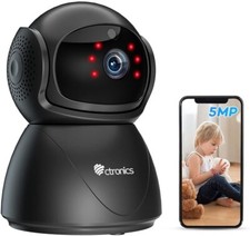 ctronics 570C SCHWARZ - 5MP PTZ Überwachungskamera Innen WLAN, -OHNE ZUBEHÖR