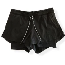Athleta Trekkie Crest 2 in 1 Shortie Black Shorts Women's Size 6 Hiking Walking