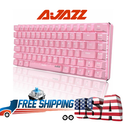Ajazz AK33 82-Key Wired Mechanical Gaming Keyboard with Rainbow Light for Typist