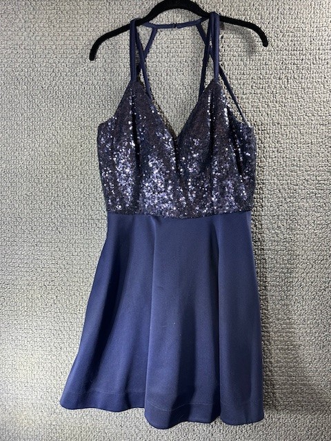 Speechless Navy Blue Sequins Flutter Fun Dress St… - image 11