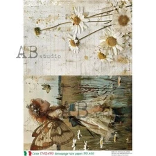 Daisy & Fairy Floral Duo | A4 Rice Paper | Paper for Decoupage | AB Studios