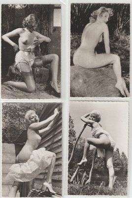 Risque Rare Beauty Nude Women RPPC Vintage Original Lot of 18 Real Photos 1950s