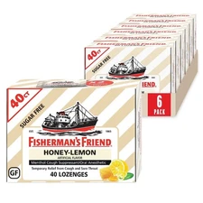 6 Pack Fisherman's Friend Cough Drops, Honey-Lemon 40 Ct each total ( 240 Ct )